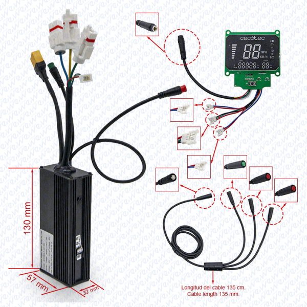 Kit controladora + pantalla 48V 1200W para Cecotec Bongo Z (Conector XT90) - Imagen 4